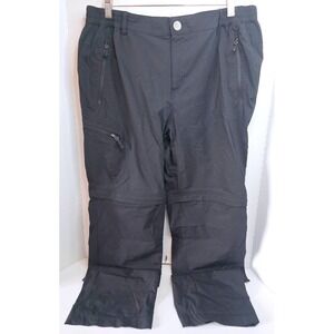 MIER Womens Convertible Hiking Pants Size 14 Black Zip Off Cargo Trekking Travel